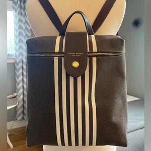 Henri Bendel Brown/White Striped Tote/Backpack
